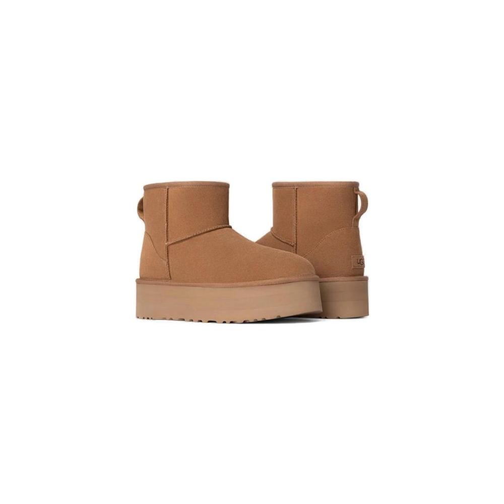 UGG beige suede leather women's boots for fall/winter collection, featuring 100% suede construction and stylish design.
