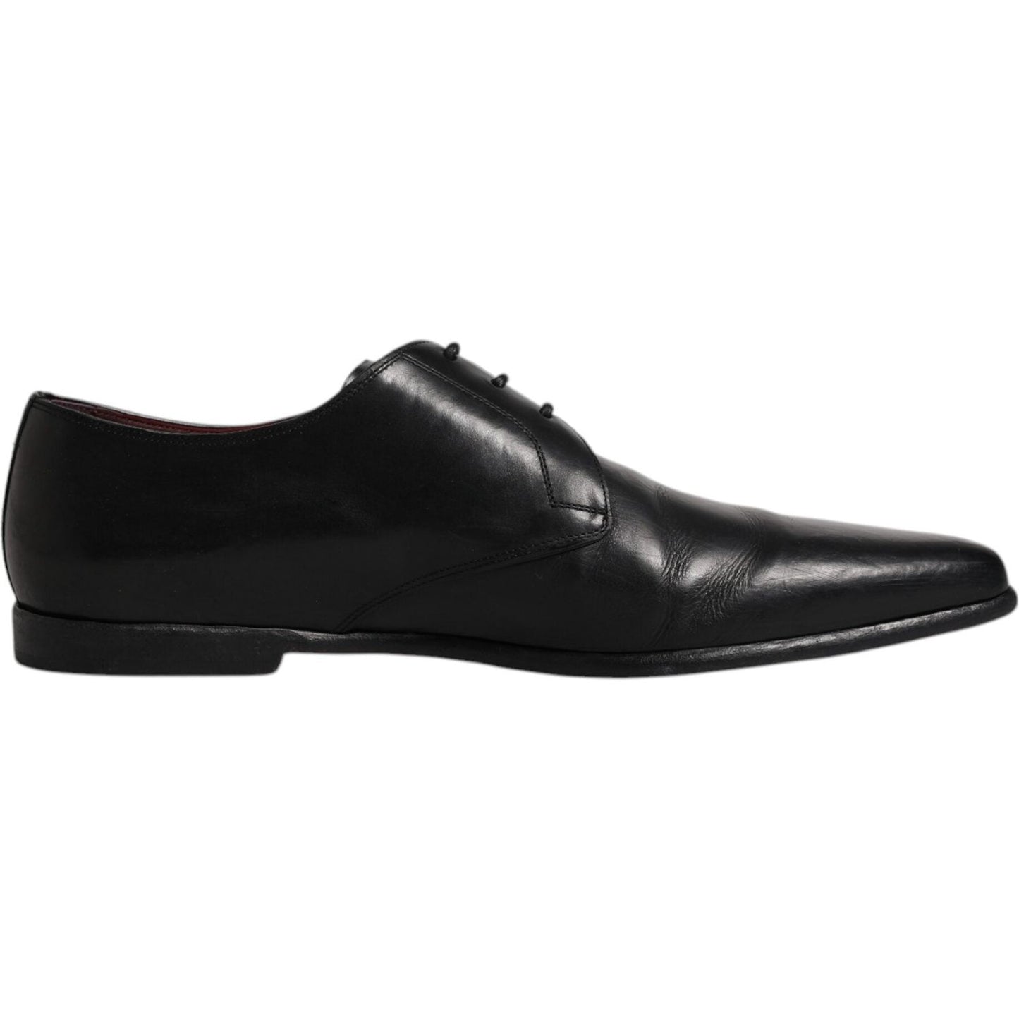 Dolce & Gabbana black leather lace-up men's Derby formal shoes, preowned with tags, Italian craftsmanship, exclusive design