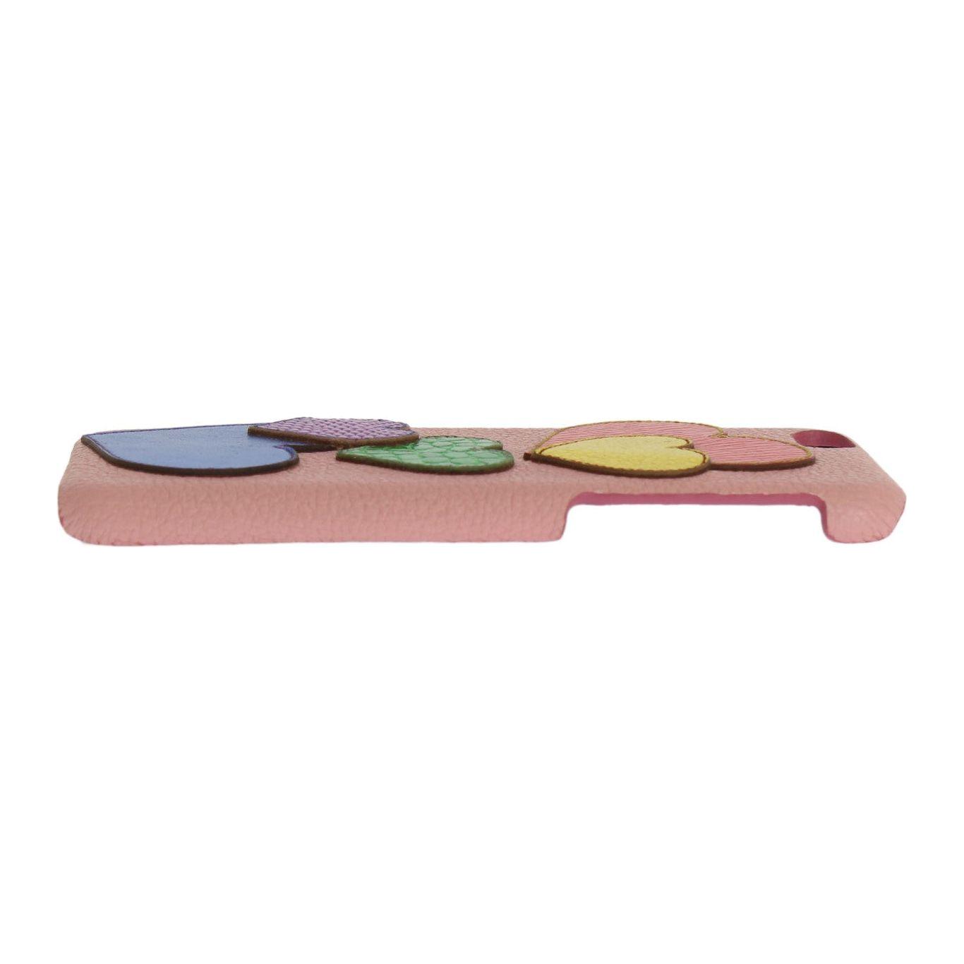 Dolce & Gabbana Pink Leather Heart Phone Cover SMY204