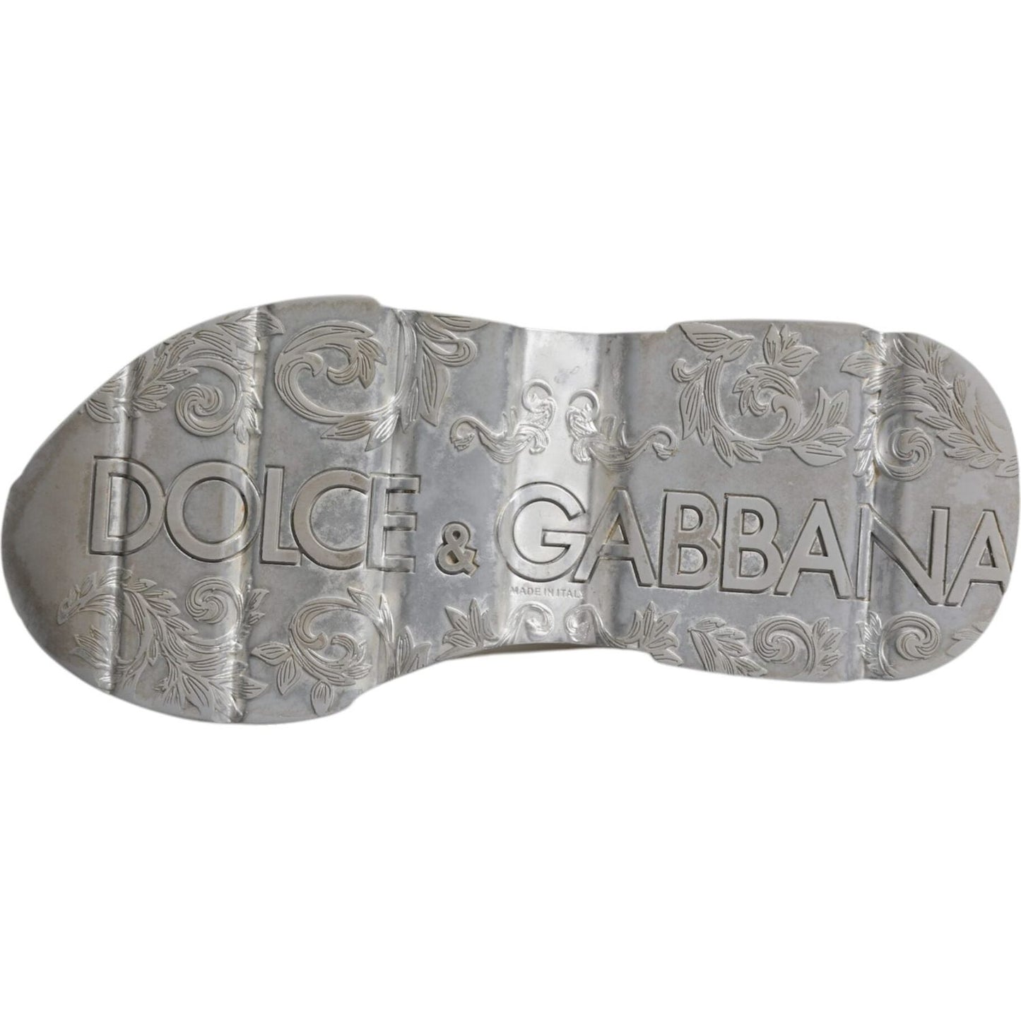 Dolce & Gabbana Daymaster sneaker sole with embossed logo and intricate design.