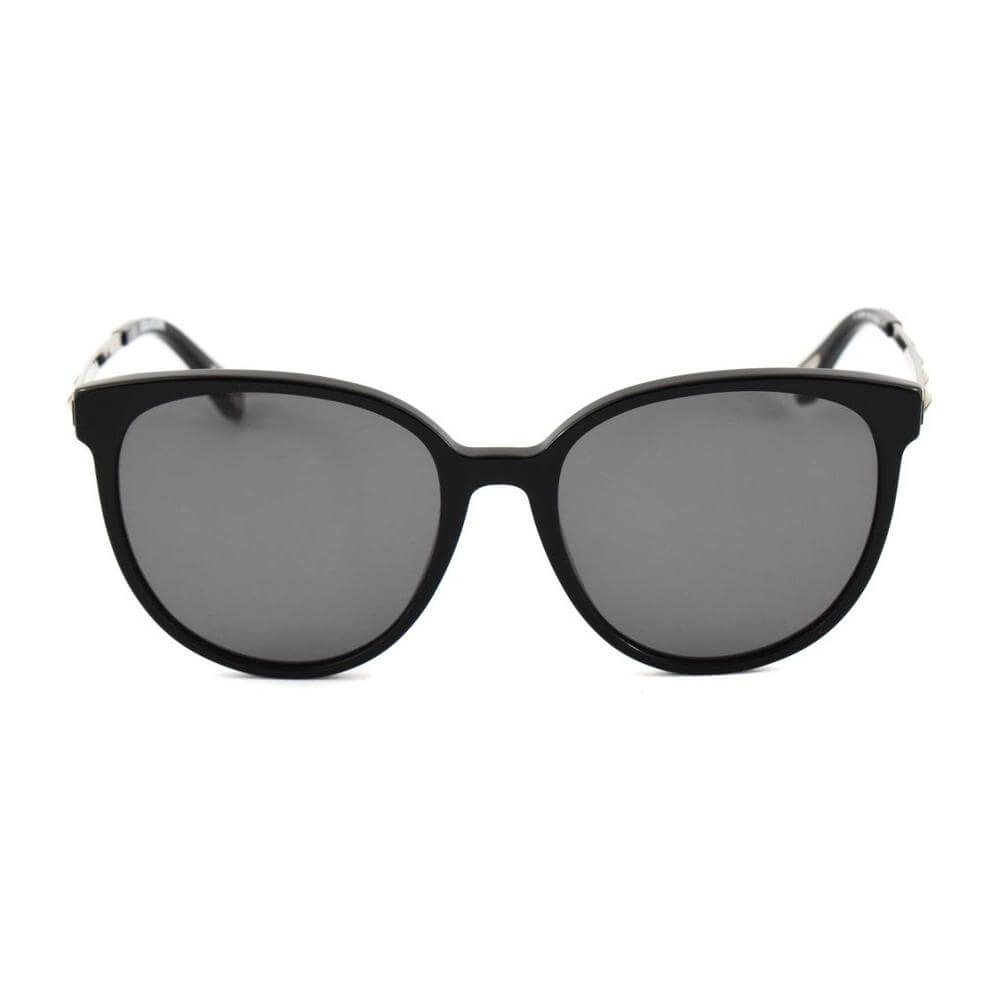 Zadig & Voltaire black acetate sunglasses with grey lenses, featuring a sleek design and durable build for stylish sun protection.