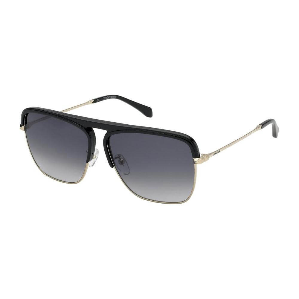 Zadig & Voltaire unisex multicolor metal sunglasses with grey gradient lenses, 60/13/140mm dimensions, pink accents.