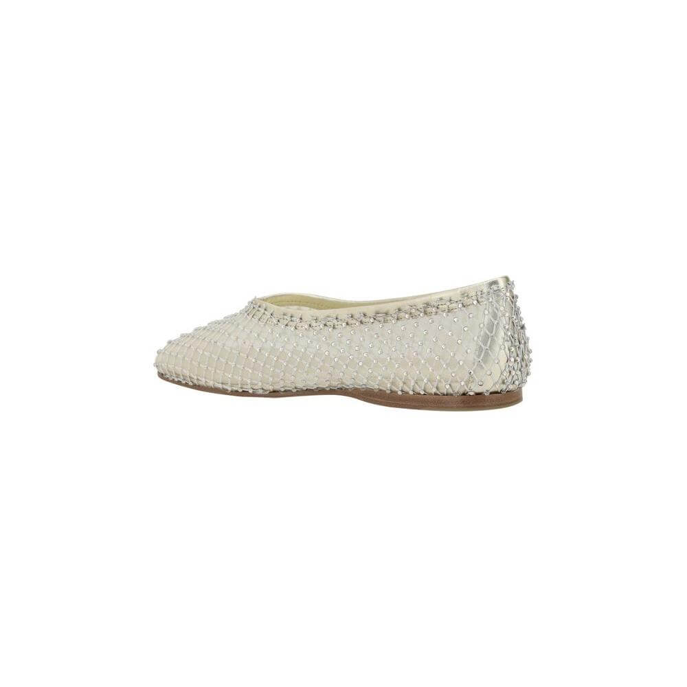 Forte_Forte Strass Mesh Ballerinas with rhinestone details, elegant design, flat sole for comfort, side view of refined footwear.