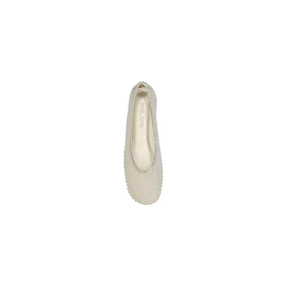 Top view of Forte_Forte Strass Mesh Ballerina shoe with rhinestones, elegant mesh design, and flat sole for comfort and style.