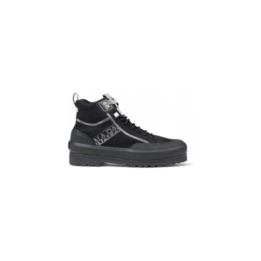 Nappa black high-top sneaker, featuring durable textile material, ideal for women’s autumn/winter fashion collection.