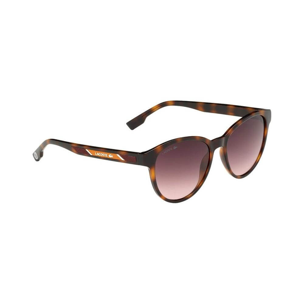Lacoste Brown Injected Sunglasses L981SRG-240 for women, stylish eyewear with 54/17/145 mm frame, category 3 protection.