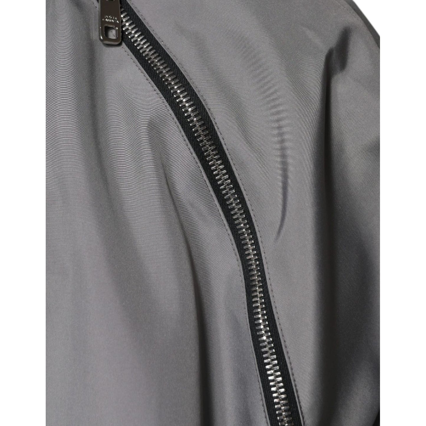 Dolce & Gabbana Gray Polyester Hooded Men Full Zip Jacket JKT3788-48