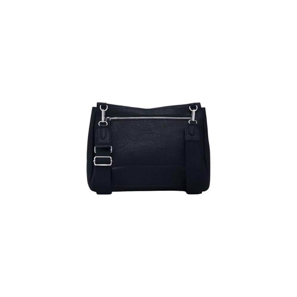 Desigual black medium handbag for women, spring/summer collection, 100% polyurethane, modern stylish design