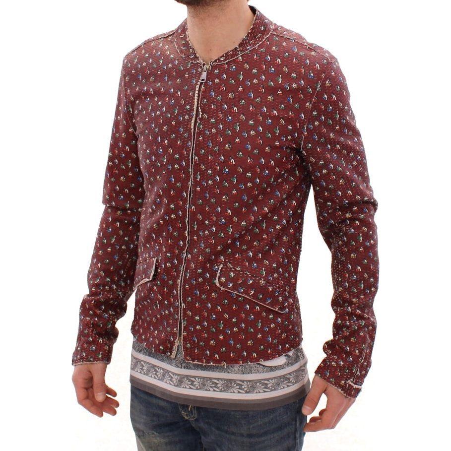 Dolce & Gabbana Bordeaux Leather Boxer Print Jacket Coat GSD12728-1