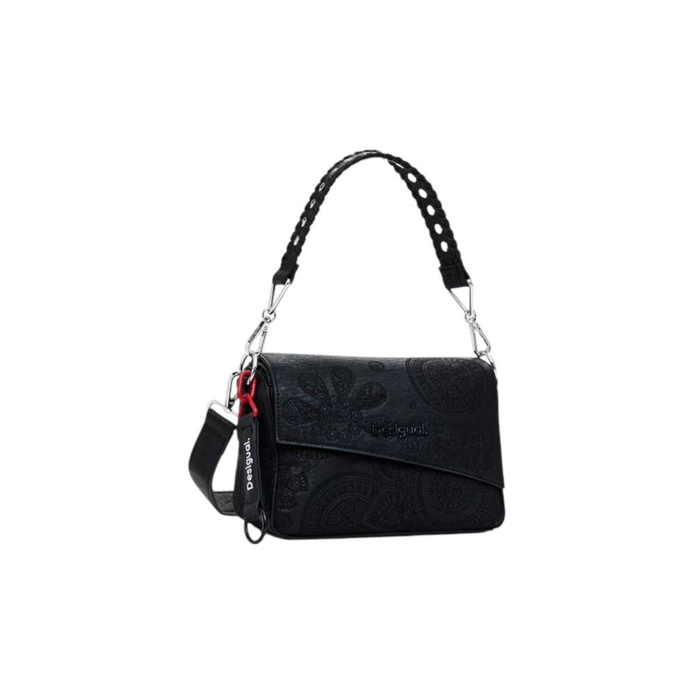 Desigual Black Handbag for Women, Spring/Summer Collection, Made from 100% Polyurethane, Stylish and Modern Design