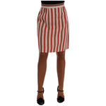 Dolce & Gabbana Multicolor Portofino Stripes Cotton Midi Skirt SKI1053-40