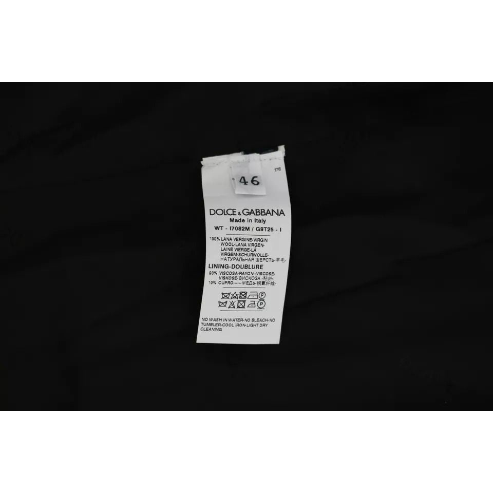 Dolce & Gabbana Black Wool Logo Waistcoat Vest
