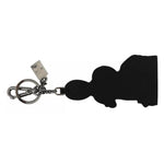 Dolce & Gabbana Silver Leather Dominico Stefano #DGFAMILY Logo Badge Keychain SMYK2139
