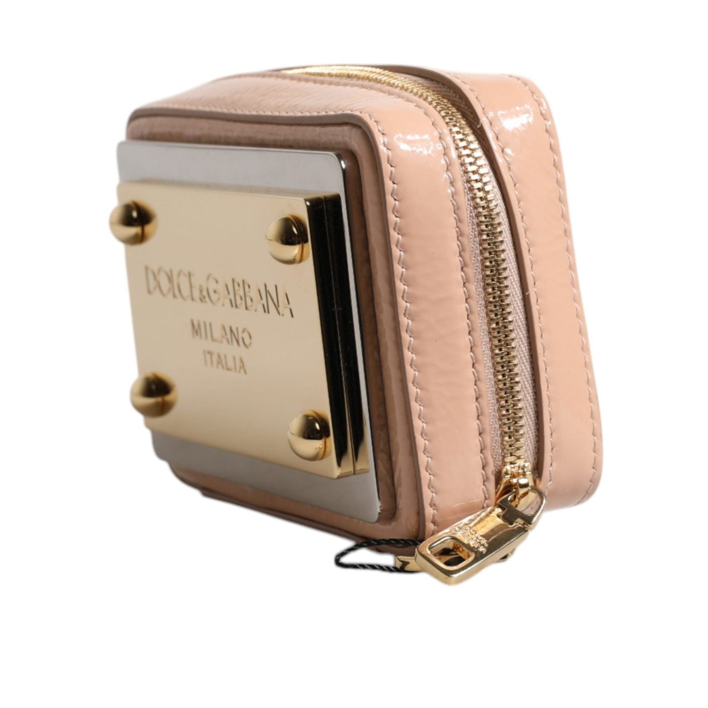 Dolce & Gabbana Nude Leather Logo Plaque Crossbody Bag BAG4173