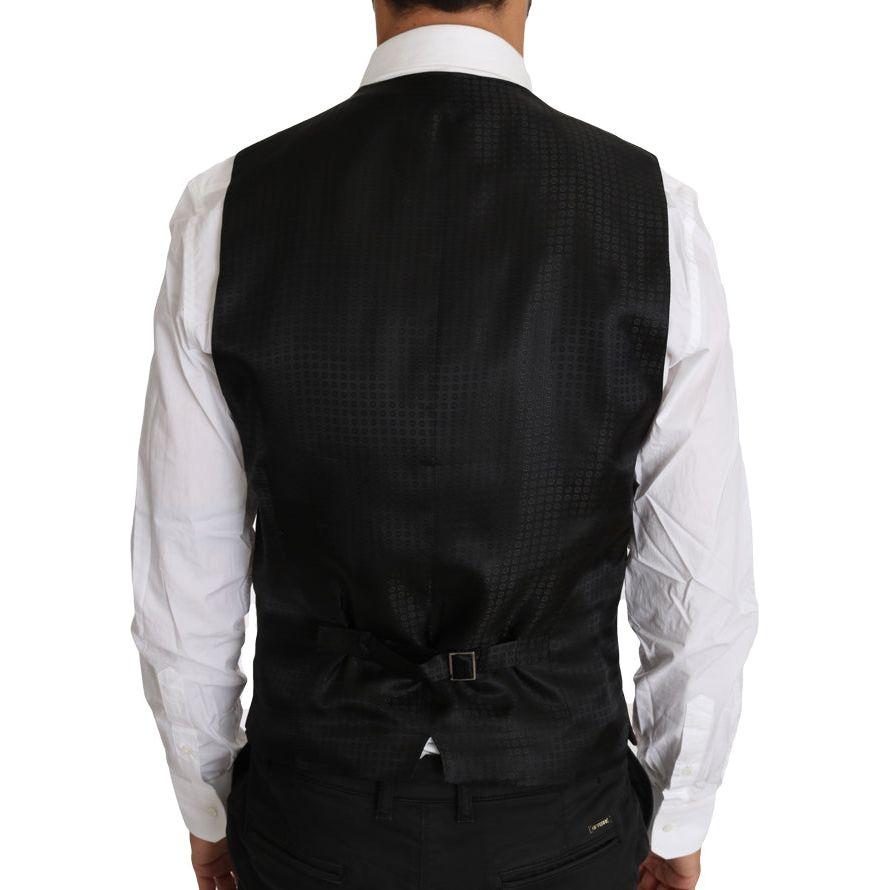 Dolce & Gabbana Purple Pattern Wool Silk Waistcoat Vest