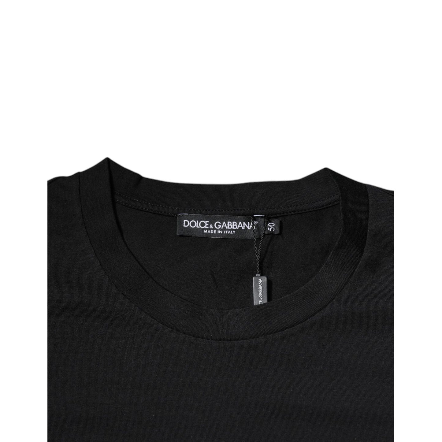 Dolce & Gabbana Black DG Logo Print Cotton Crew Neck T-shirt