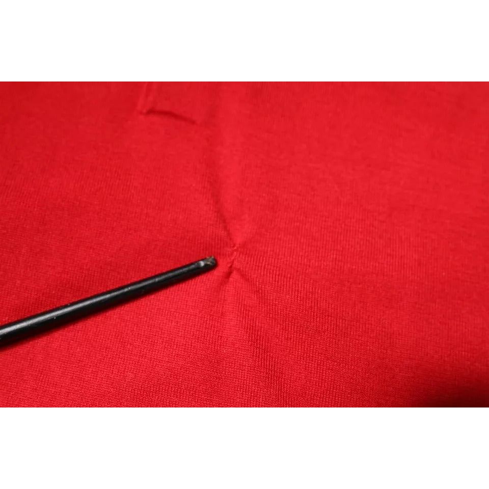 Dolce & Gabbana Red Cashmere Collared Pullover Sweater TSH87715-54