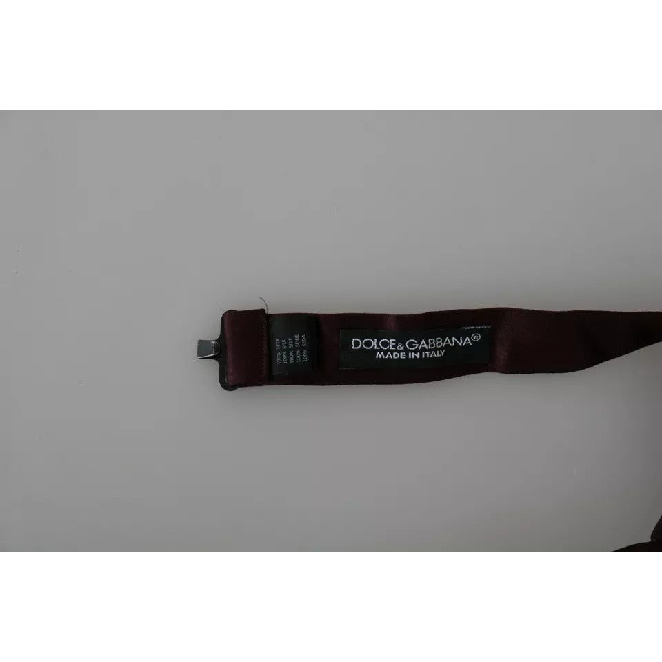 Dolce & Gabbana Bordeaux Red Silk Solid Classic Bowtie KRA3002