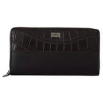 Dolce & Gabbana Brown Exotic Leather Zip Around Continental Clutch Wallet VAS12503