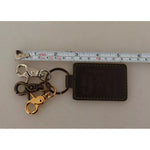 Dolce & Gabbana Green Leather D&G Logo Metal Ring Hook Keyring Keychain SMY1007023
