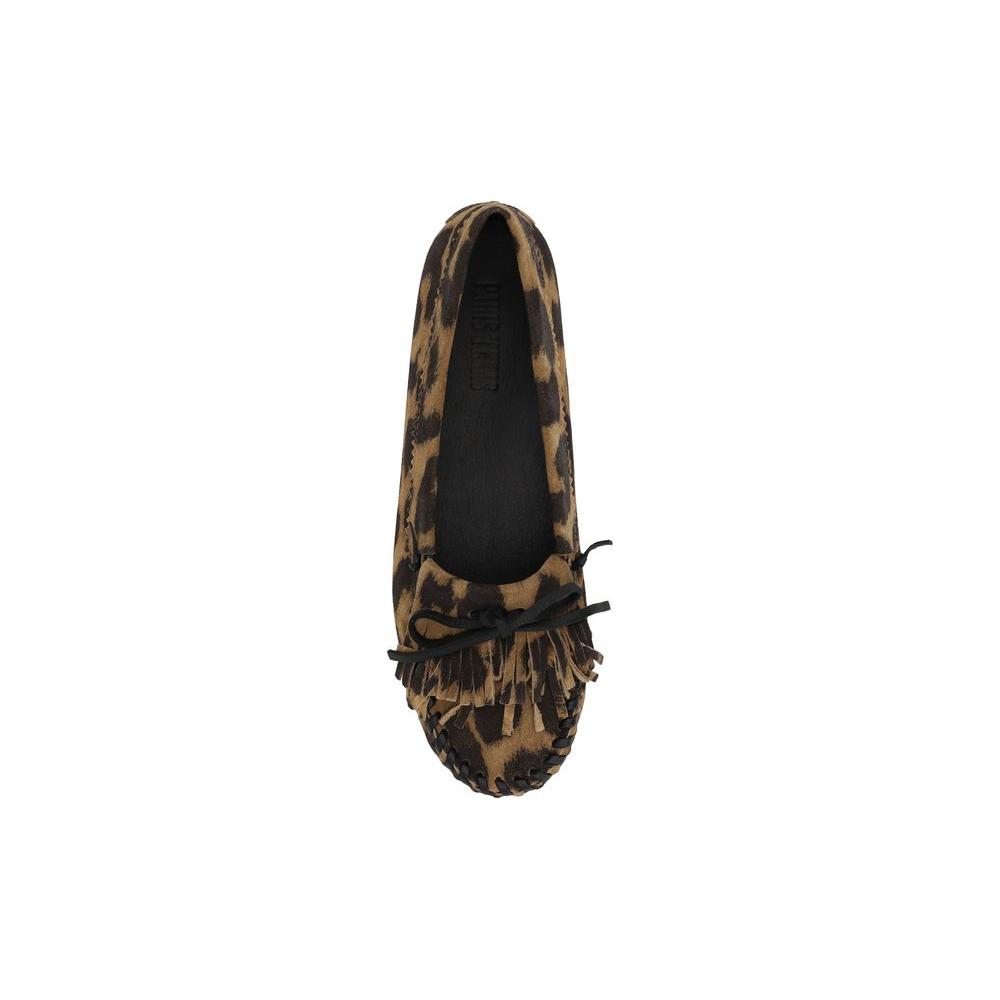 Paris Texas Leopard Print Indiana Loafers with Tassel and Bow, Top View