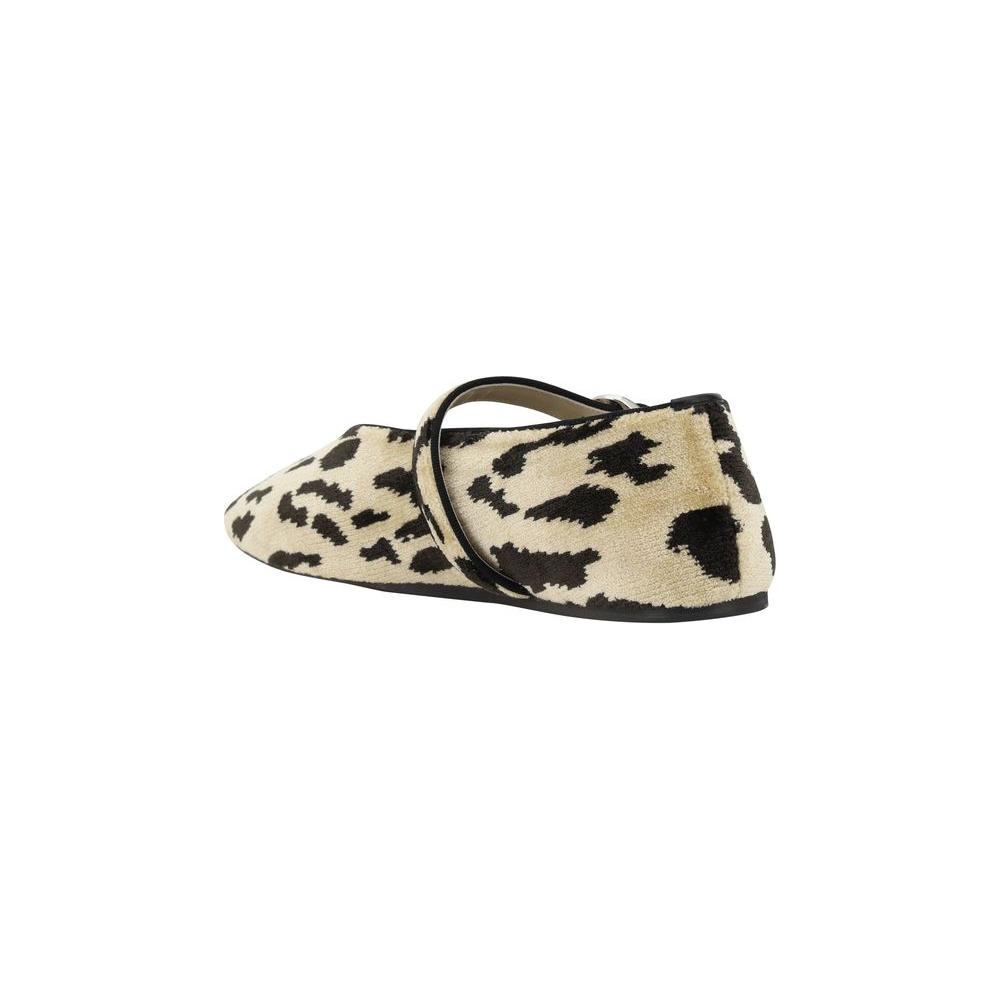 LE MONDE BERYL Leopard Stella Ballerinas with adjustable strap and flat sole for elegance and comfort