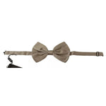 Dolce & Gabbana Silver Gray 100% Silk Adjustable Neck Bow Tie FT3512