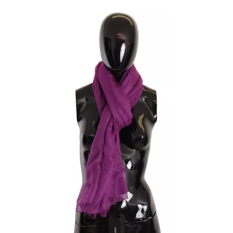 Dolce & Gabbana Purple Solid Cashmere Silk Shawl Wrap Scarf MS6067