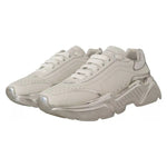 Dolce & Gabbana White Silver Leather Daymaster Sneakers Shoes LA9946-39.5