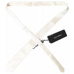 Dolce & Gabbana Off White Satin Silk Classic Men Necktie KRA3251