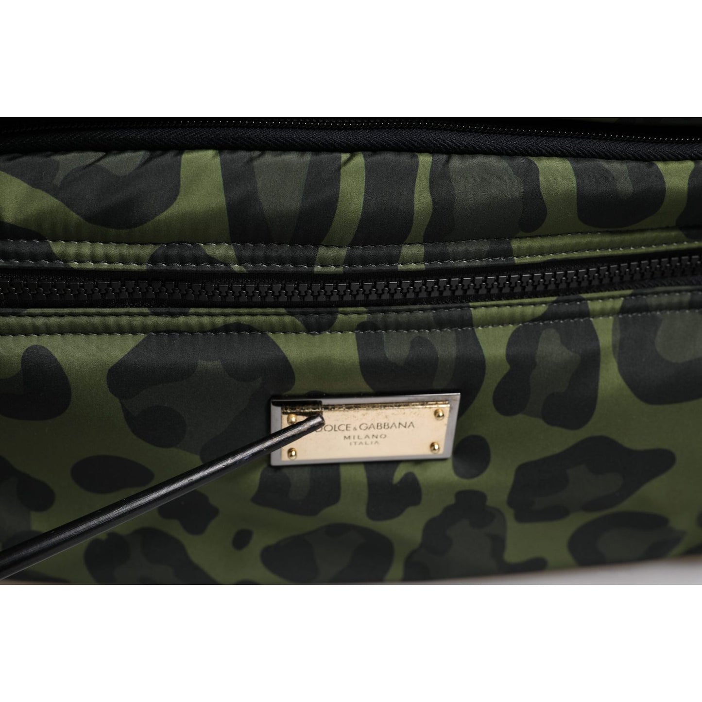 Dolce & Gabbana Green Polyester Leopard Print Shell Messenger Bag BAG4055