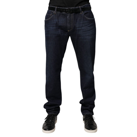 Dolce & Gabbana Dark Blue Cotton Skinny Denim Jeans