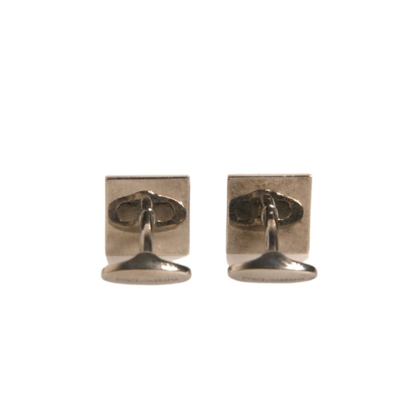 Dolce & Gabbana Silver Plated Brass Pin Crystal Cufflinks SMY10581