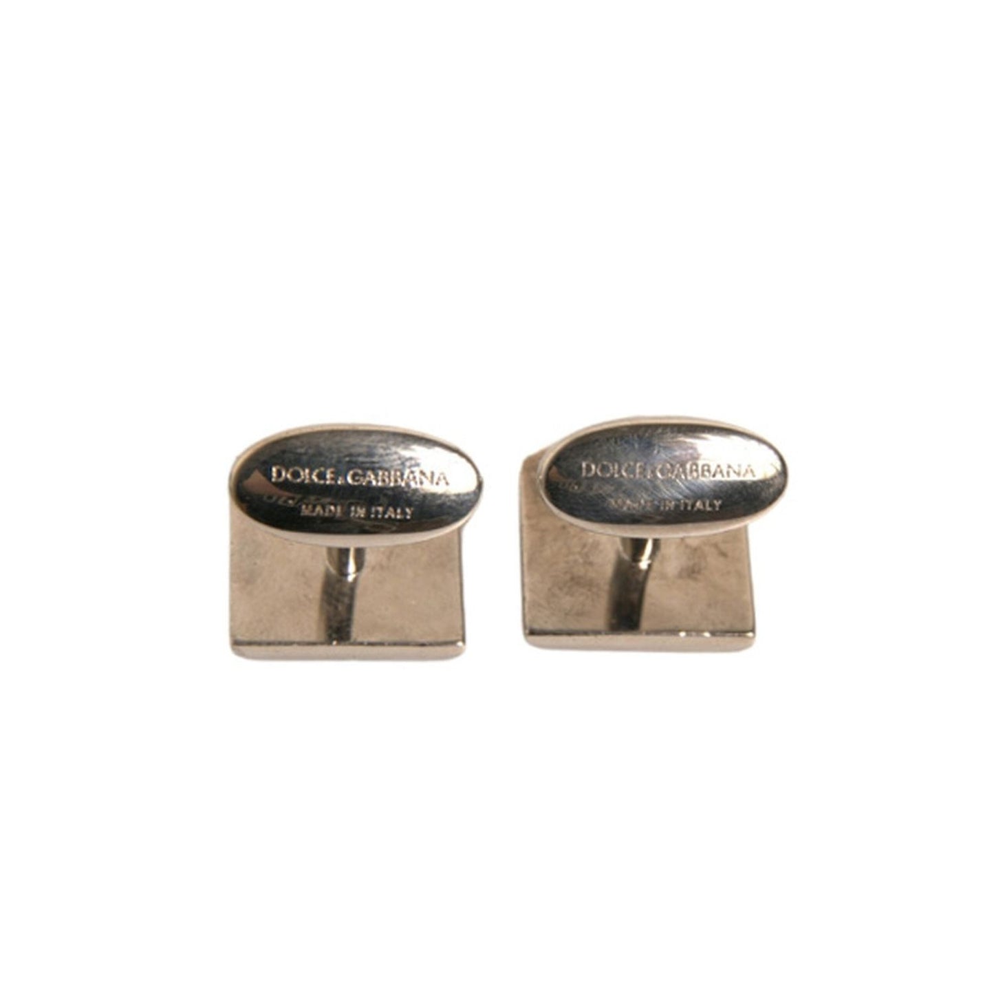 Dolce & Gabbana Silver Plated Brass Pin Crystal Cufflinks SMY10581