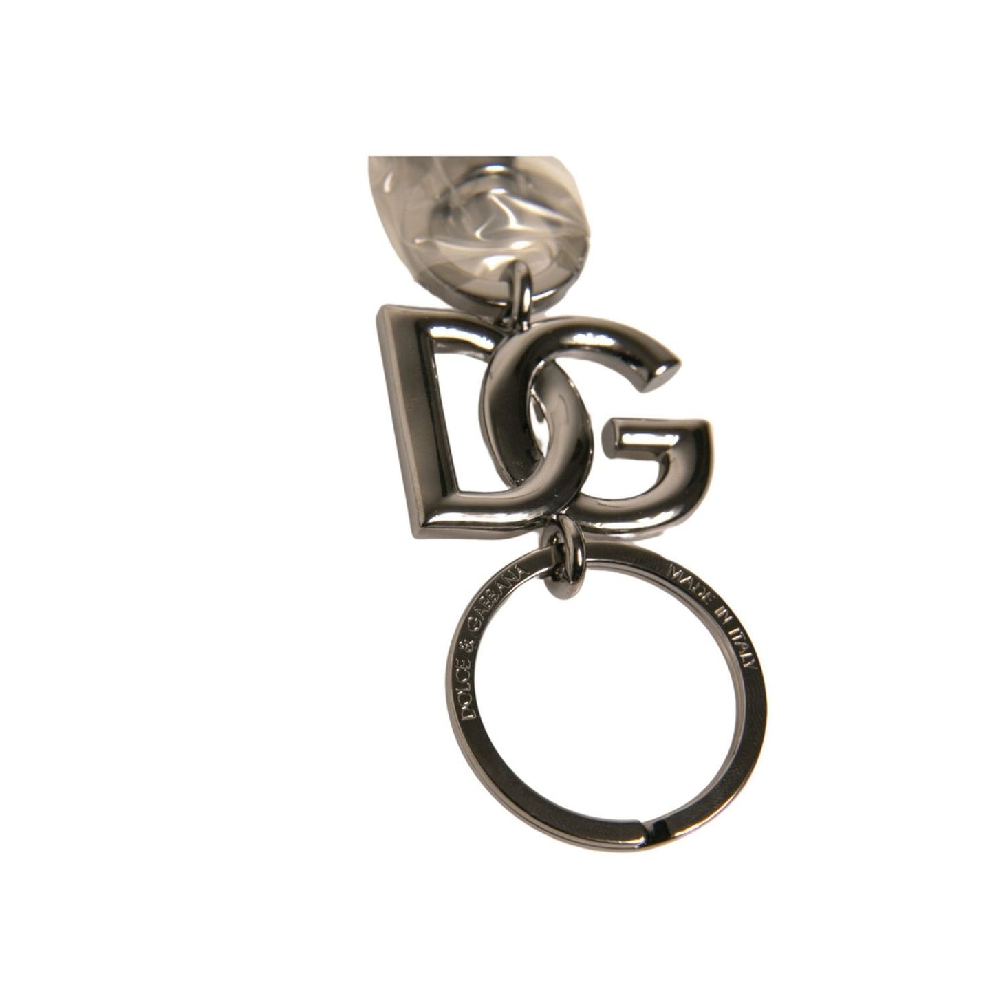 Dolce & Gabbana Silver Brass DG Logo Keychain Metal Ring Keyring SMY10563