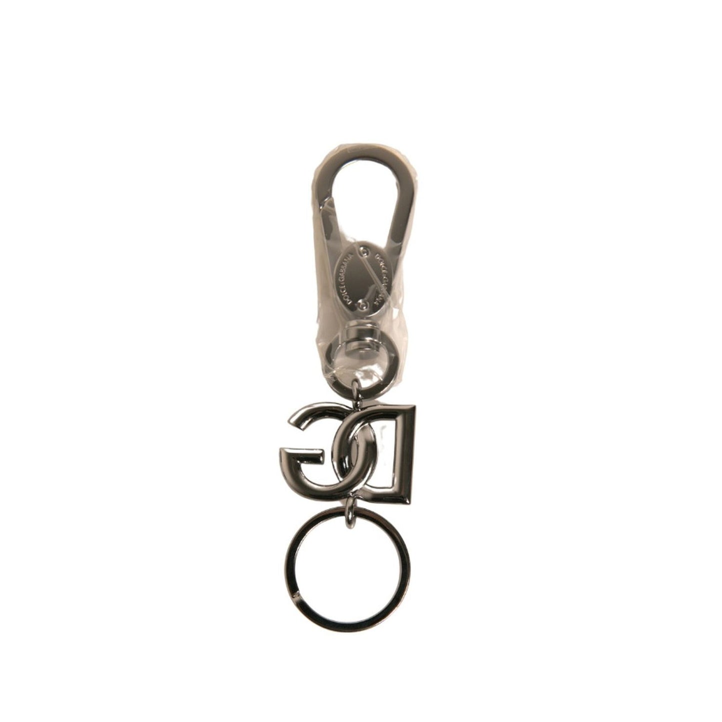 Dolce & Gabbana Silver Brass DG Logo Keychain Metal Ring Keyring SMY10563