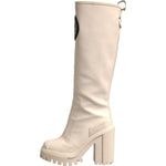 Dolce & Gabbana White DG Logo Hi Trekking Plateau Biker Boots Shoes LA12302-37