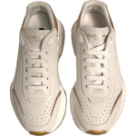 Dolce & Gabbana White Gold Daymaster Low Top Sneakers Shoes LA12299-41