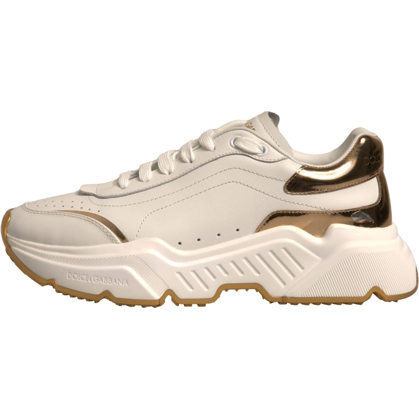 Dolce & Gabbana White Gold Daymaster Low Top Sneakers Shoes LA12299-41