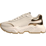Dolce & Gabbana White Gold Daymaster Low Top Sneakers Shoes LA12299-41