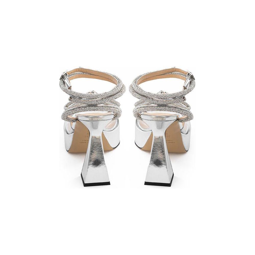 MACH & MACH Elegant Silver Leather Platforms MA-4066668-EU39/US9