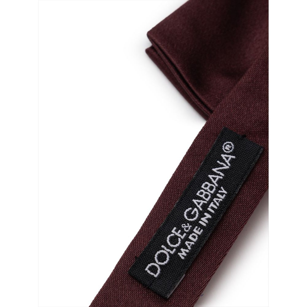 Dolce & Gabbana Burgundy Silk Bowtie