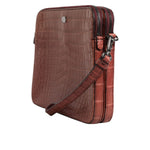 Dolce & Gabbana Bordeaux Croc Leather Logo Plaque Men Briefcase Bag BAG4037