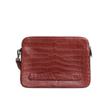 Dolce & Gabbana Bordeaux Croc Leather Logo Plaque Men Briefcase Bag BAG4037