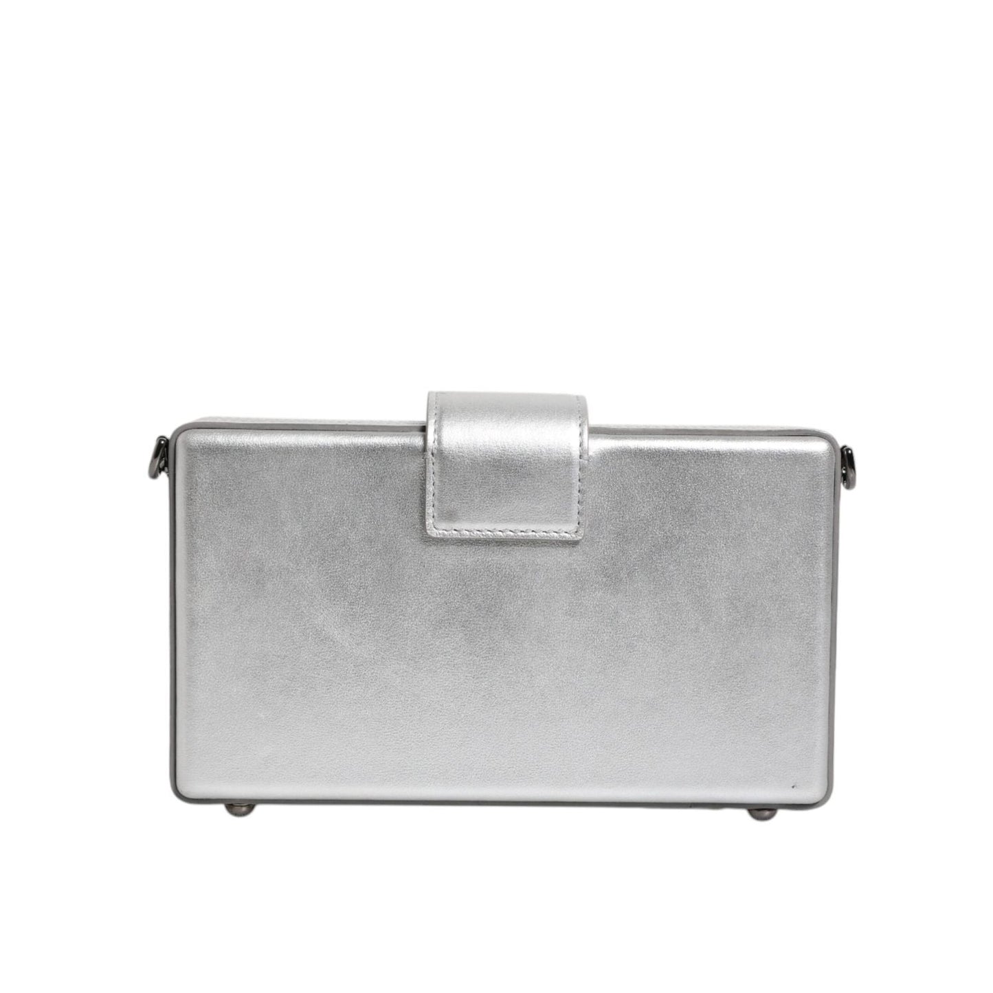 Dolce & Gabbana Metallic Silver DG BOX Leather Shoulder Strap Bag BAG1623