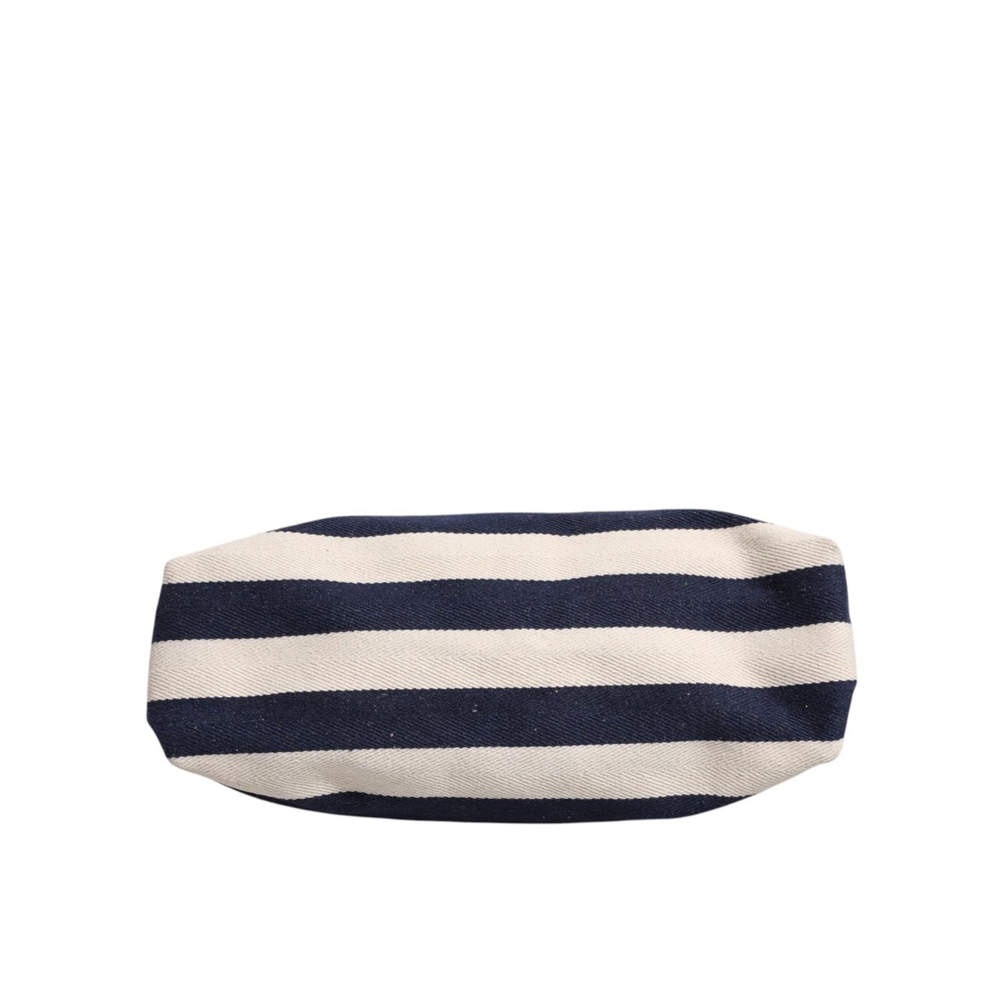 Dolce & Gabbana Blue White Stripes Logo Plaque Tote Bag