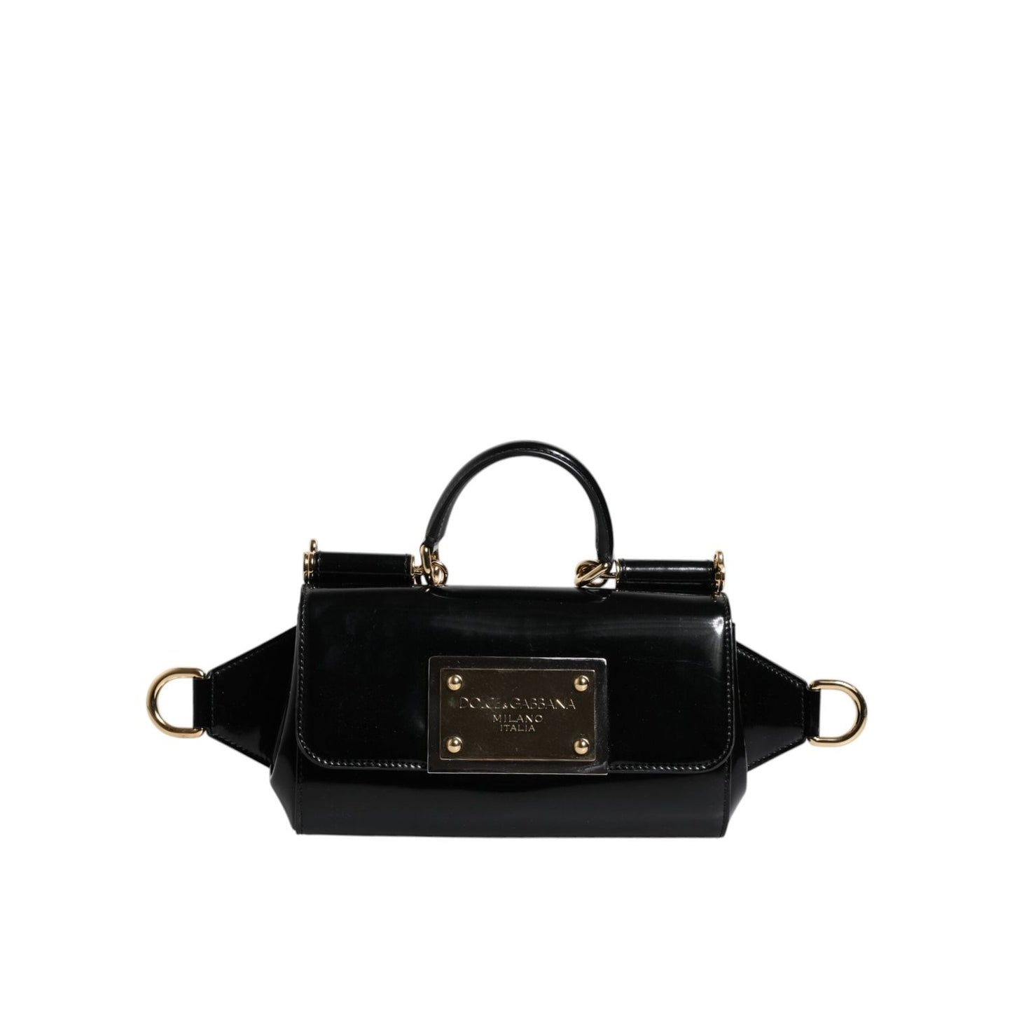 Dolce & Gabbana Black Calfskin Leather DG Logo Shoulder Bag