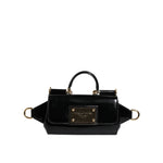 Dolce & Gabbana Black Calfskin Leather DG Logo Shoulder Bag