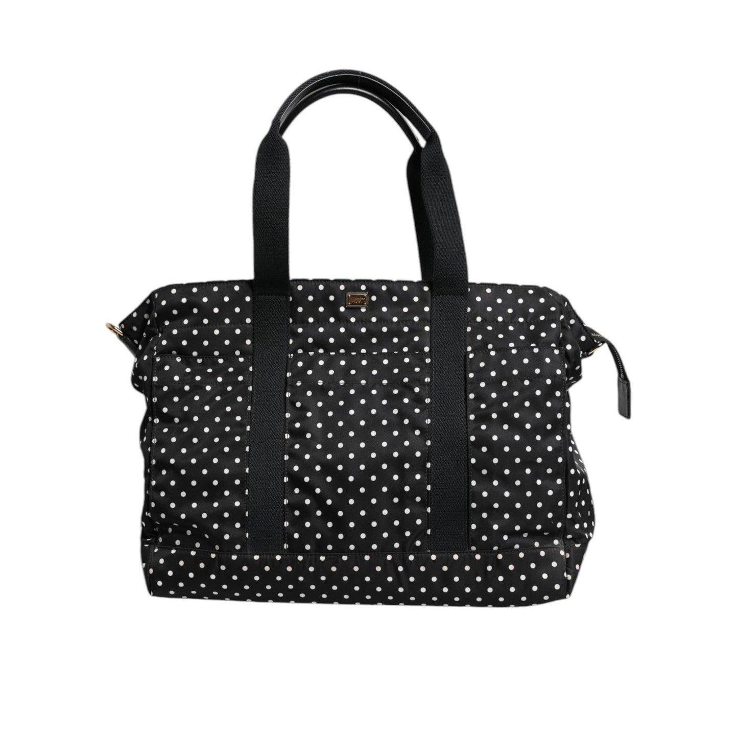 Dolce & Gabbana Black PolkaDot Nylon Shoulder Baby Tote Diaper Bag BAG4073