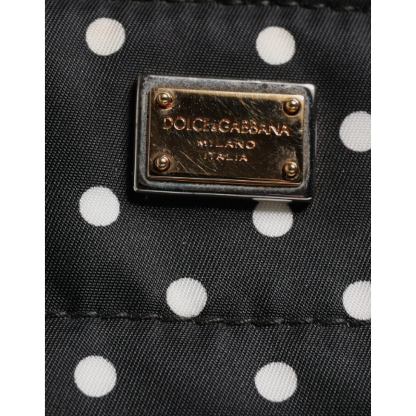 Dolce & Gabbana Black PolkaDot Nylon Shoulder Baby Tote Diaper Bag BAG4073
